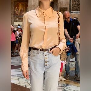 Chloe  Button-Up Silk Blouse